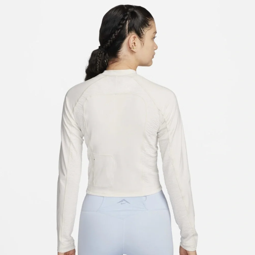 Nike Trail Dri-FIT Long Sleeve Running Top | Light Beige | Size S